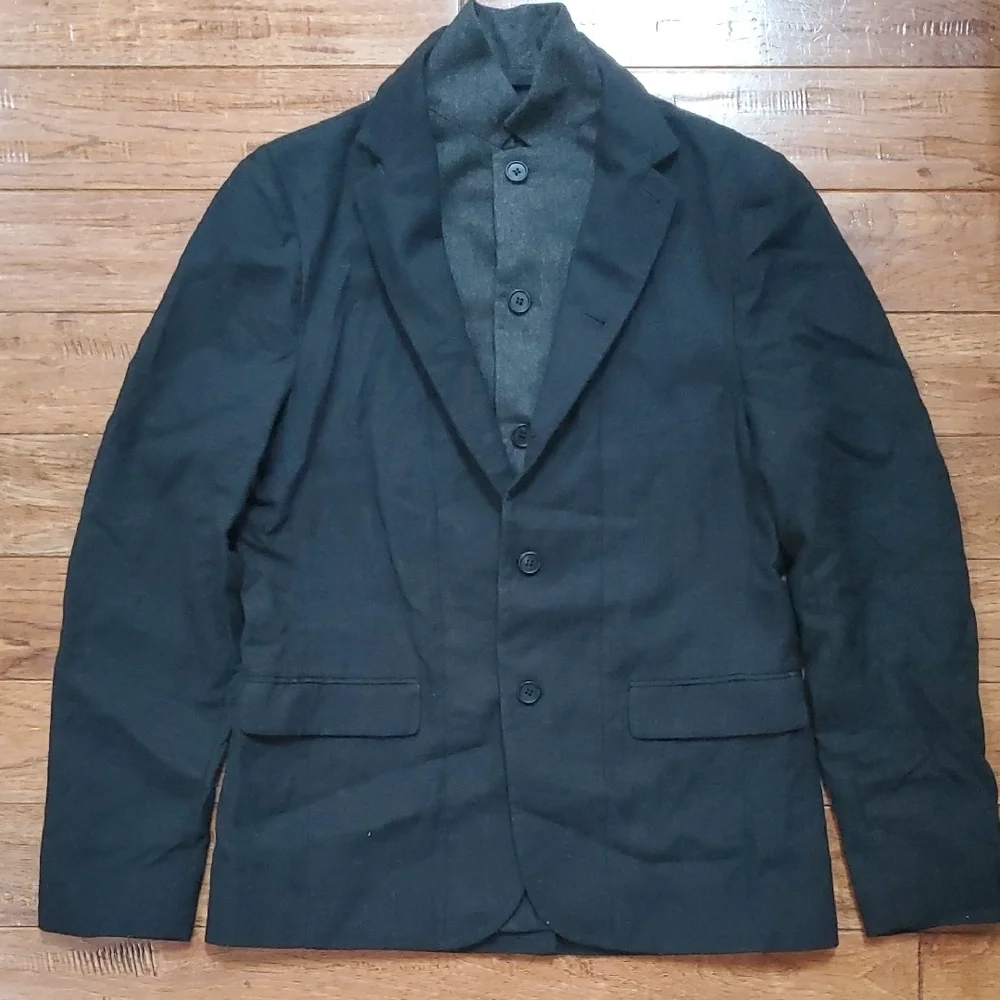 All Saints Shiro Italian Cloth Charcoal Wool Jacket